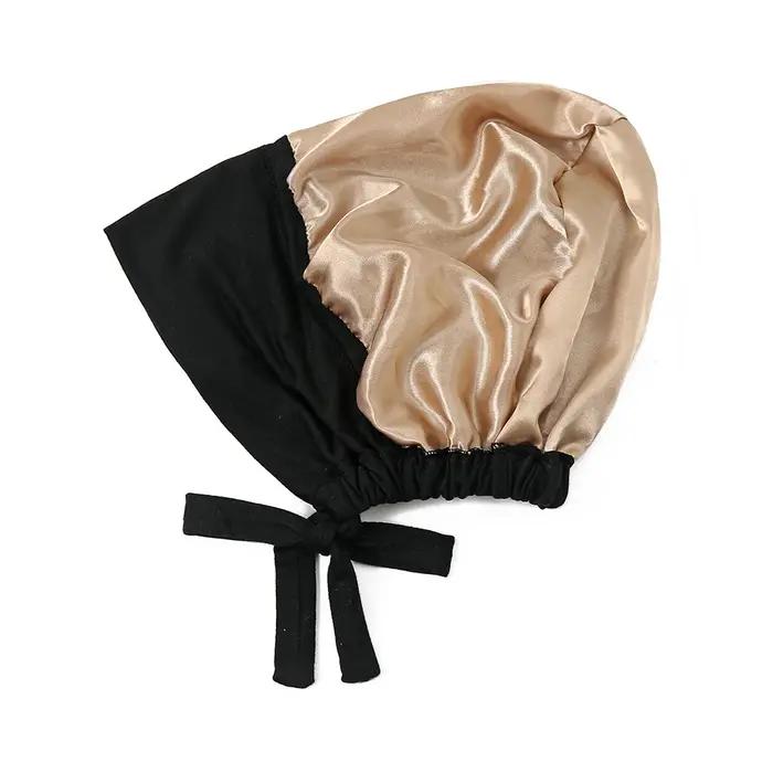 Bonnet Hijab en Satin Modal Double couche, sous-capuchon islamique avec cravate, Hijabs instantanés