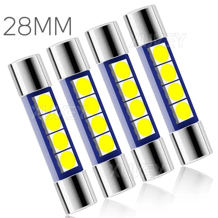 4 Pack 29 28mm LED Fusible 6614F 6612F TS-14V1CP LED Festoon Ampoules Voiture NikPare-Soleil Lumière