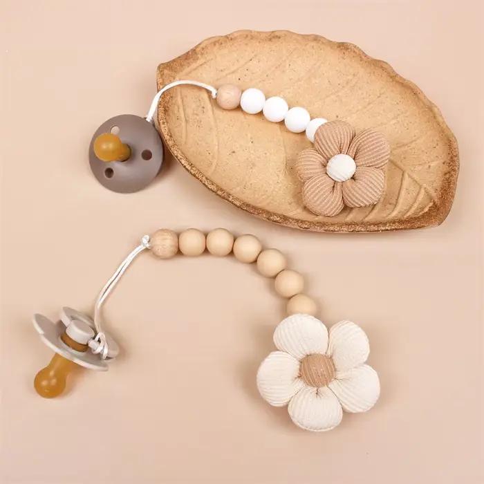 Fleur bébé attache-sucette chaîne nouveau-né factice porte-mamelon Clips sans BPA coton jouets de de