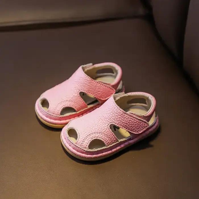 Sandales d'été pour bébés filles et garçons, chaussures Anti-collision pour tout-petits, sandales de