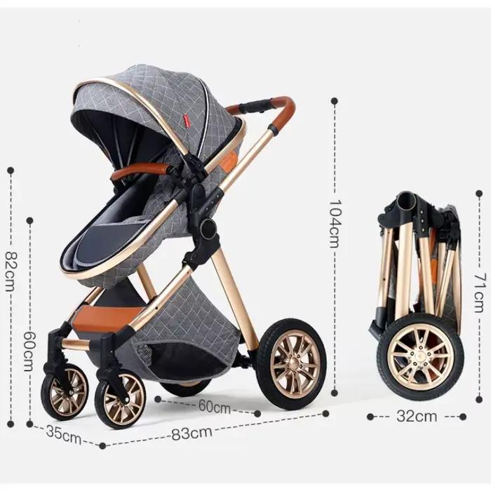 Poussette de bébé 3 en 1, nacelle réglable, sièges auto pour nourrissons, pliable léger, absorbant l
