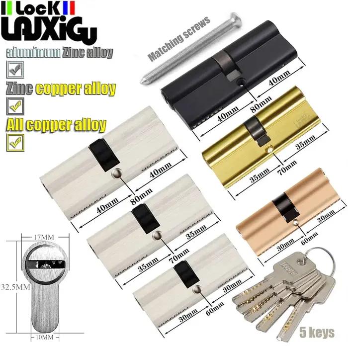 Serrure de porte en laiton avec antivol pour sécurité et élégance de l'entrée principale pour maison et appartement