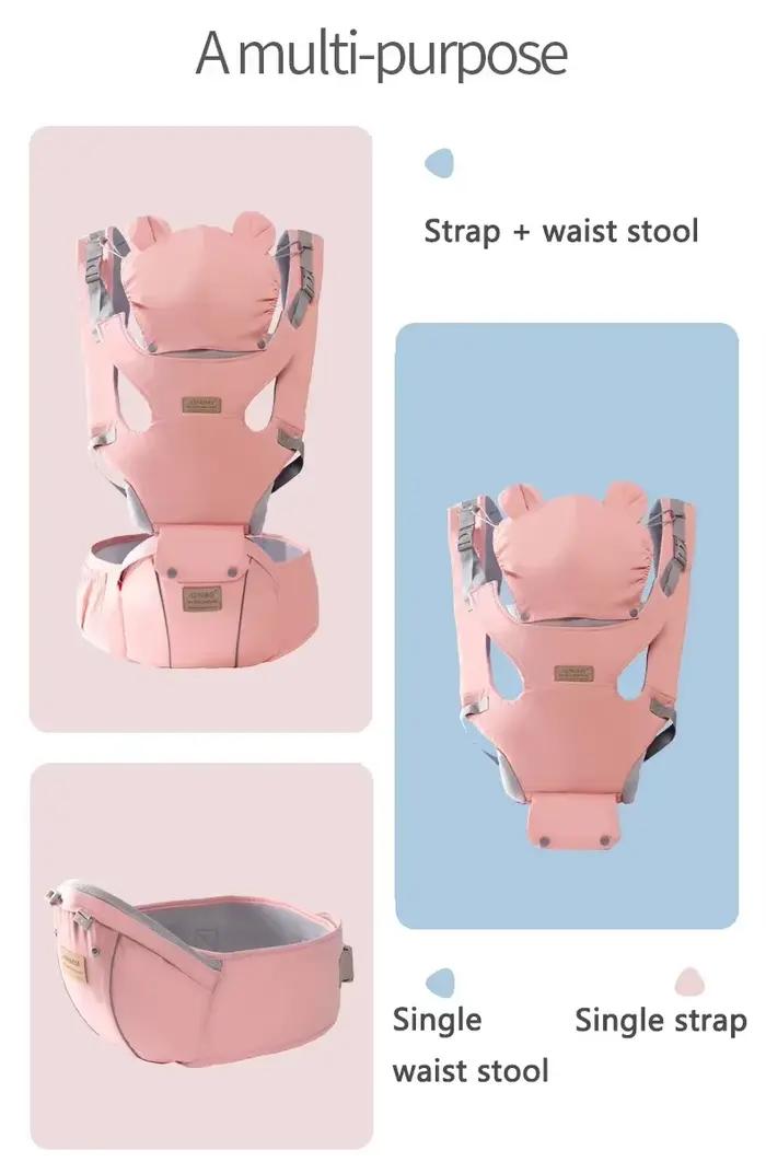 Sangles de sac à dos de porte-siège d'anca 3 en 1 pour bébé de 0 à 36 mois, ergonomiques avec chapea
