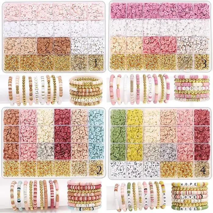 Kit de fabrication de bracelets en perles d'argile DIY 1900+ pièces - Bijoux d'amitié avec des perle