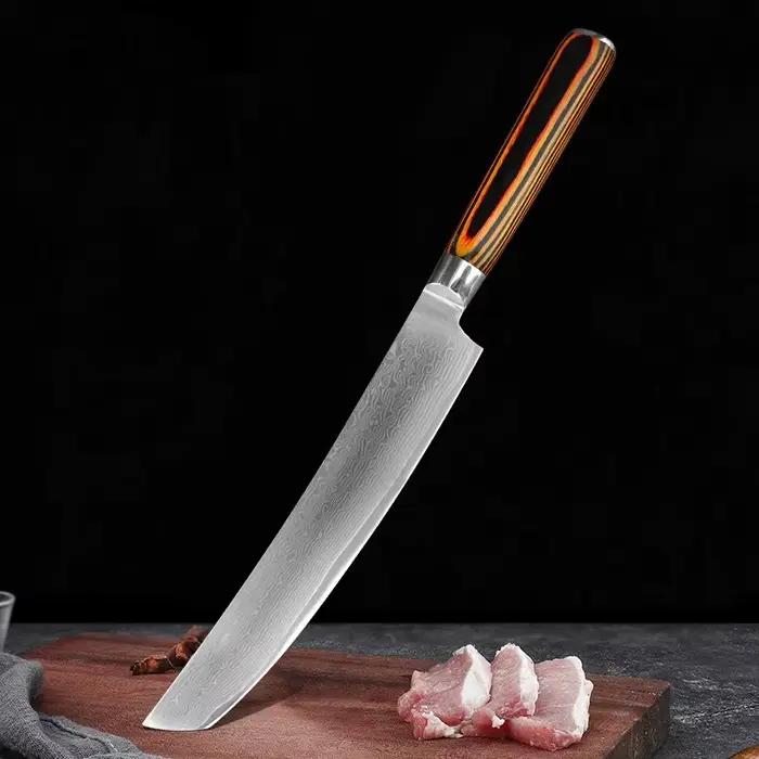 Couteaux de cuisine professionnels, couperet de Chef, manche en bois de viande, couteau japonais en