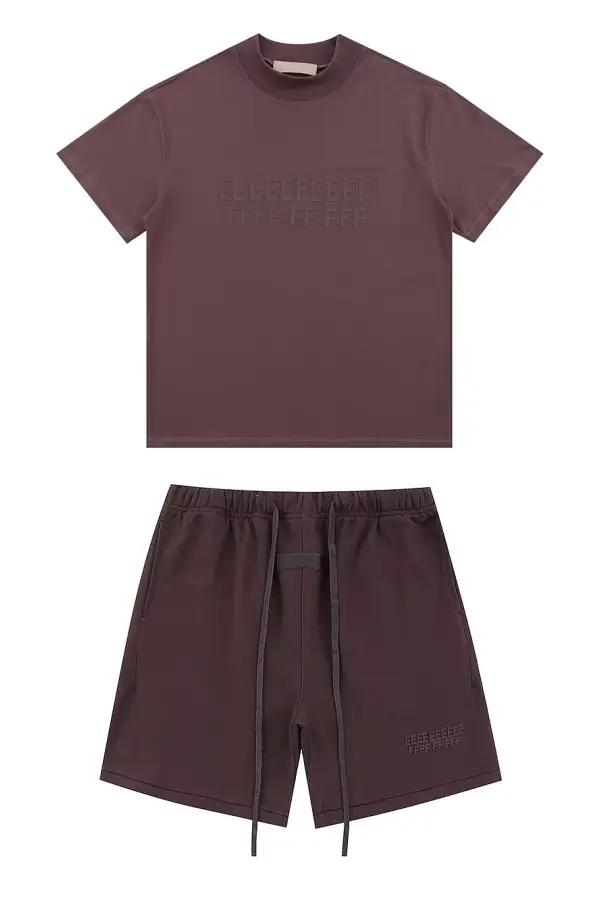 Ensemble classique de t-shirts et shorts d'été de haute qualité avec imprimé lettres double ligne, 1