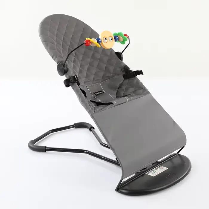 Chaise à bascule pliable pour bébé, avec jouets, siège videur réglable avec housse en tissu, chaise