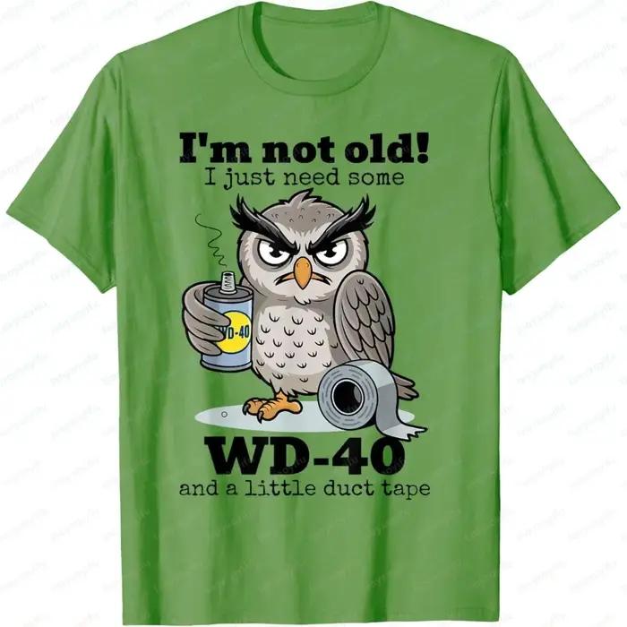 T-shirt graphique décontracté pour hommes, à la mode, à manches courtes, avec motif hibou, « Je ne s
