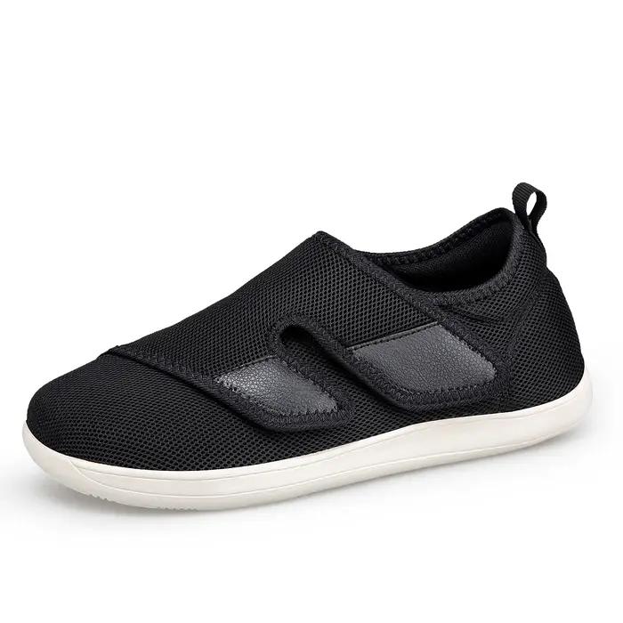 Chaussures Diabétiques Homme EasyTop pour Personnes Âgées, Orthopédiques, Pieds Gonflés, Réglables,