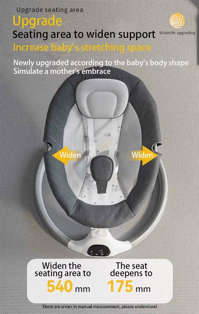 Berceau électrique pour bébé Musique Bluetooth Chaise berçante pour bébé Moustiquaire Télécommande B