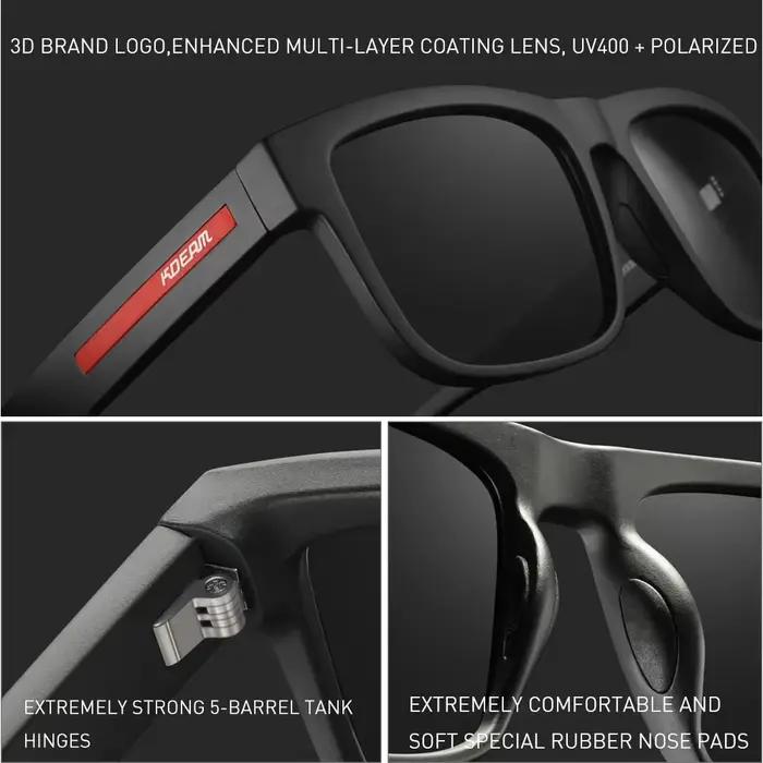 Nouvelles Lunettes de Soleil Polarisées KDEAM 2025 pour Hommes, Monture Blanche, Protection UV400, V