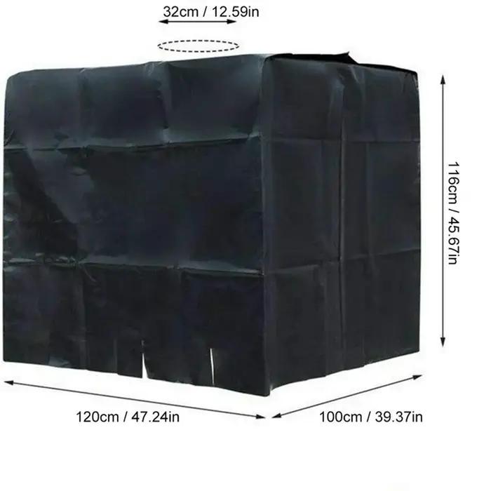 Housse de protection noire anti-poussière pour fourre-tout IBC, 275 gallons, pour réservoir d'eau IB