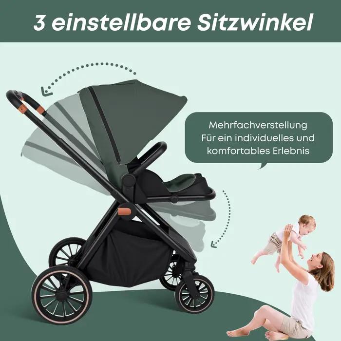 Poussette multifonctionnelle légère 2-en-1 de haute qualité, chariot bidirectionnel, cadre en alumin