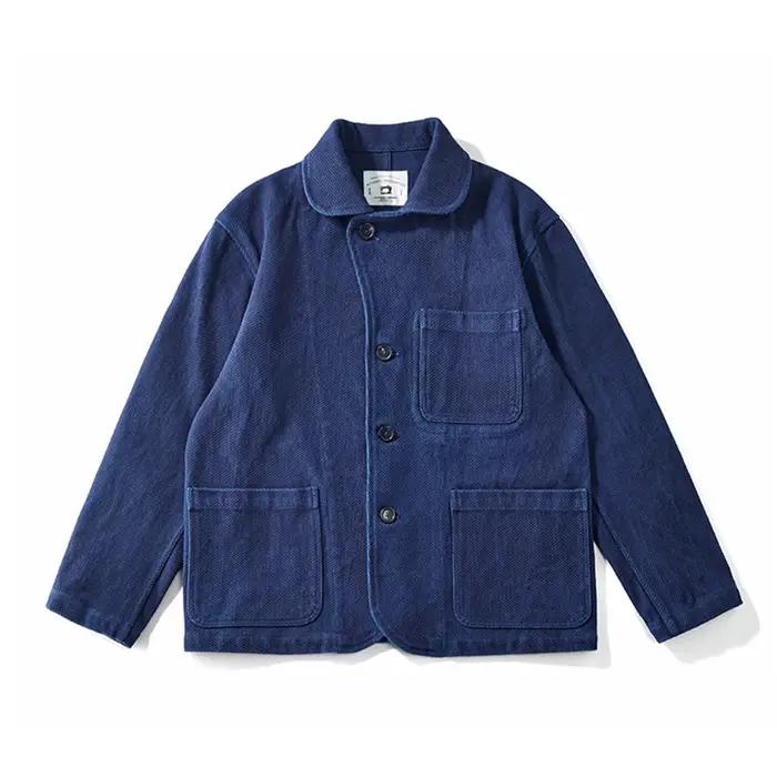 Veste Indigo poids lourd hommes automne hiver vêtements de travail Vintage veste d'outillage bleu te