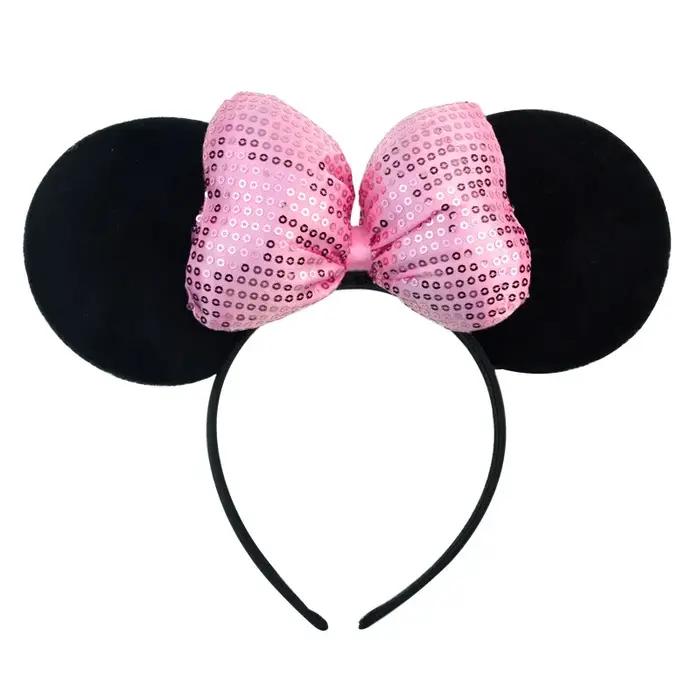 Bandeau souris oreilles de dessin animé, nœuds à paillettes, accessoires pour cheveux de fête Cospla