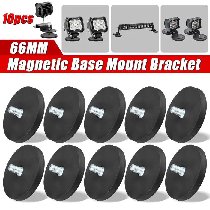10 pièces 66MM M8 boulon Base magnétique support de montage pince LED support de barre lumineuse de