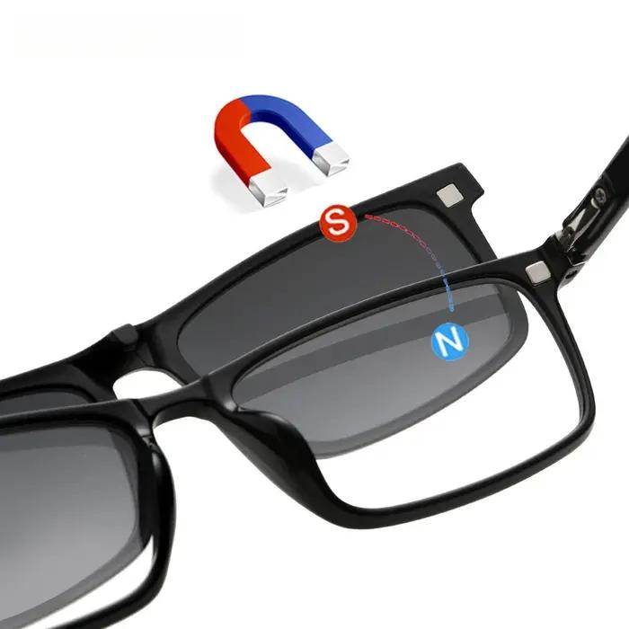 YIMARUILI mode TR90 magnétique polarisé lunettes à clipser pour femmes rétro carré optique Prescript