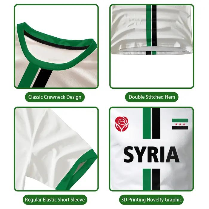 Nouveau maillot de Football de la syrie T-shirts de sport pour hommes drapeau syrien rue hauts surdi