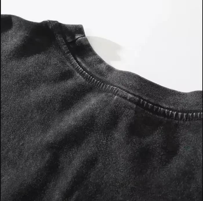 Japonais ombres hérisson lavé à manches courtes col rond Y2k T-Shirt hommes vêtements nouveau dans l
