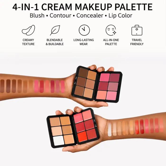Palette de maquillage tout-en-un pour femmes 12 couleurs correcteur étain crème blush surligneur mat occasionnels spéciaux