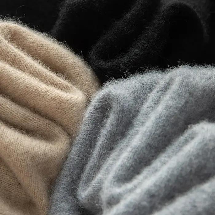 Pull en cachemire pur pour hommes, 100%, business décontracté, couleur unie, tricoté, ample, col en