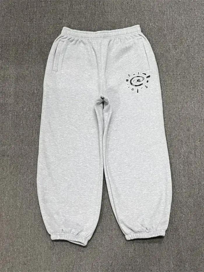 HOUZHOU Vintage graphique polaire pantalons de survêtement femmes décontracté classique gris noir ja