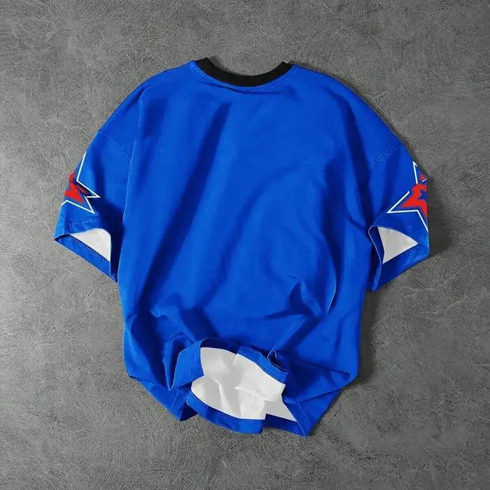 T-shirt à manches courtes et col rond pour hommes et femmes, avec lettres et chiffres imprimés, pour