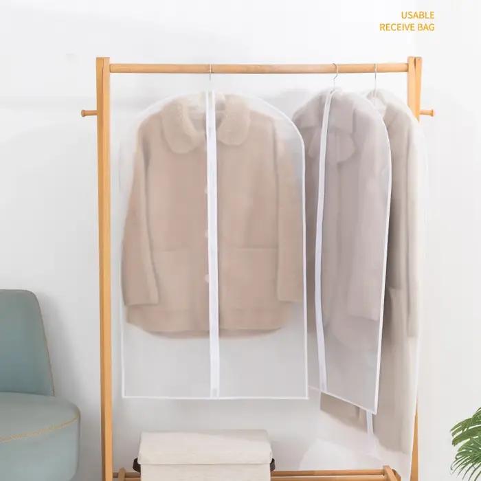 Sac de protection de vêtement anti-poussière, housse de vêtements entièrement fermée avec fermeture