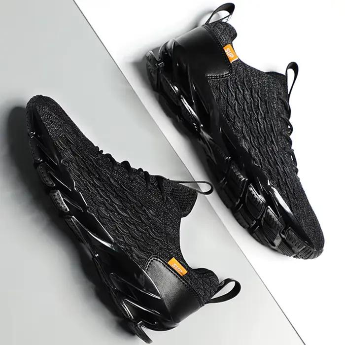 Chaussures de course coordonnantes respirantes pour hommes, à la mode, légères, à lacets, résistante