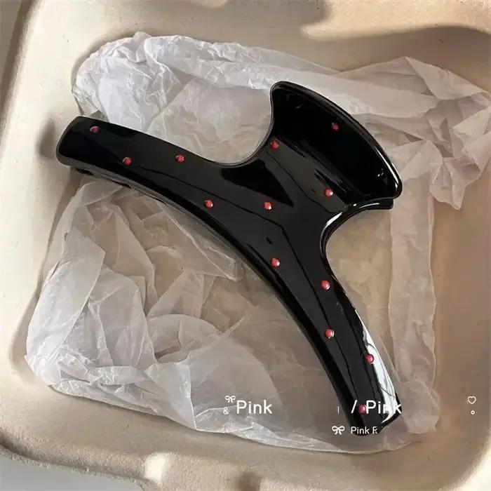 2 pièces femmes Vintage rouge à pois ruban arc requin pince épingle à cheveux griffe crabe Barrettes