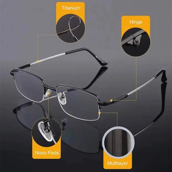 Lunettes de lecture multi-focus progressives pour ordinateur, blocage de la lumière bleue, charnière