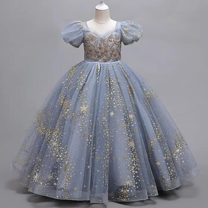 Robe de mariée à fleurs pour filles, longue, sans manches, princesse arc-en-ciel, cadeau d'hôte, pro