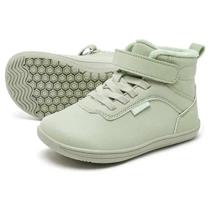 HOBIBEAR unisexe hiver pieds nus bottes enfants large orteil boîte fausse fourrure doublé cheville b