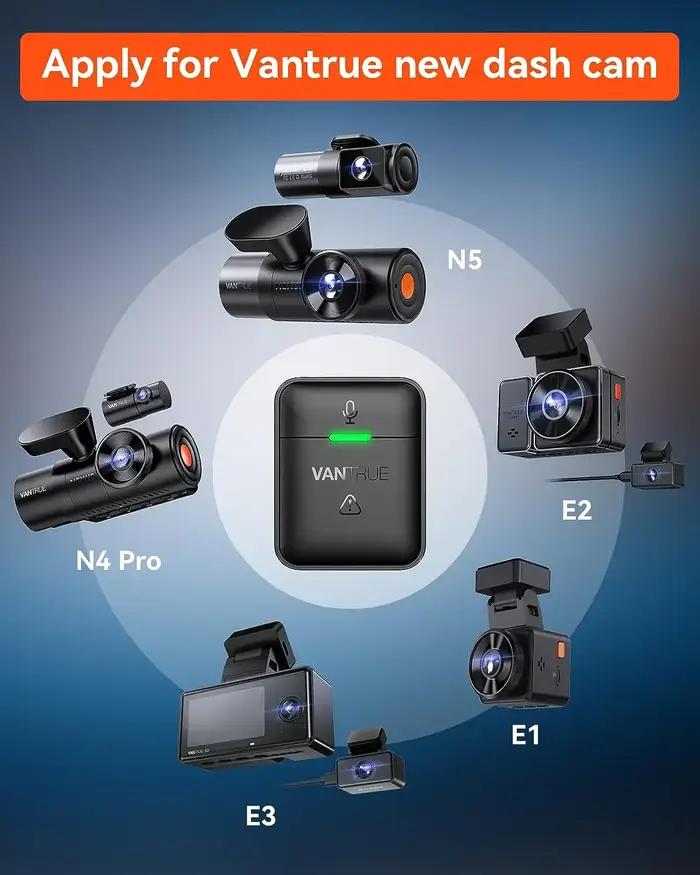 Vantrue-Télécommande sans fil avec verrouillage rigour, portée de 9,8 pieds, audio instantané, Vanes
