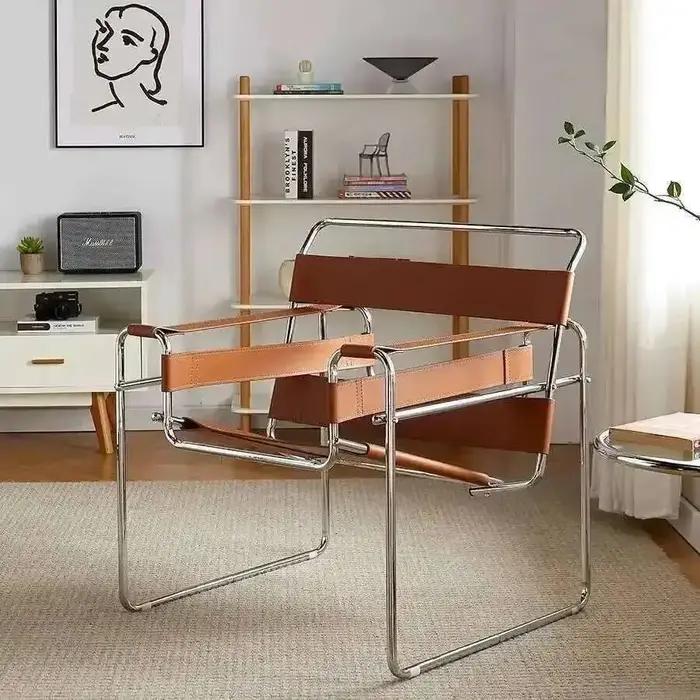 Chaise canapé décontracté maille Photo unique médiévale industrielle rouge Style nordique Bauhaus se