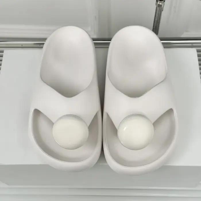 Tongs en cuir à bout rond pour femmes, pantoufles de qualité supérieure, sandales concises solides,