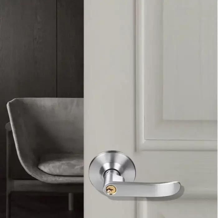 Poignée de porte ronde avec serrure de sécurité pour portes coulissantes d'entrée idéale pour chambre salon et usage domestique sécurité élégance intérieur