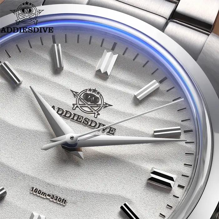 ADDIESDIVE-Montre-bracelet en acier inoxydable pour homme, montres à quartz étanches, cadran de sabl