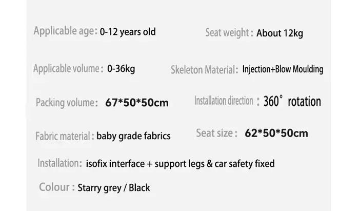 Siège auto bébé ISOFIX siège auto sécurité infantile sièges auto sécurité enfant Convertible sécurit
