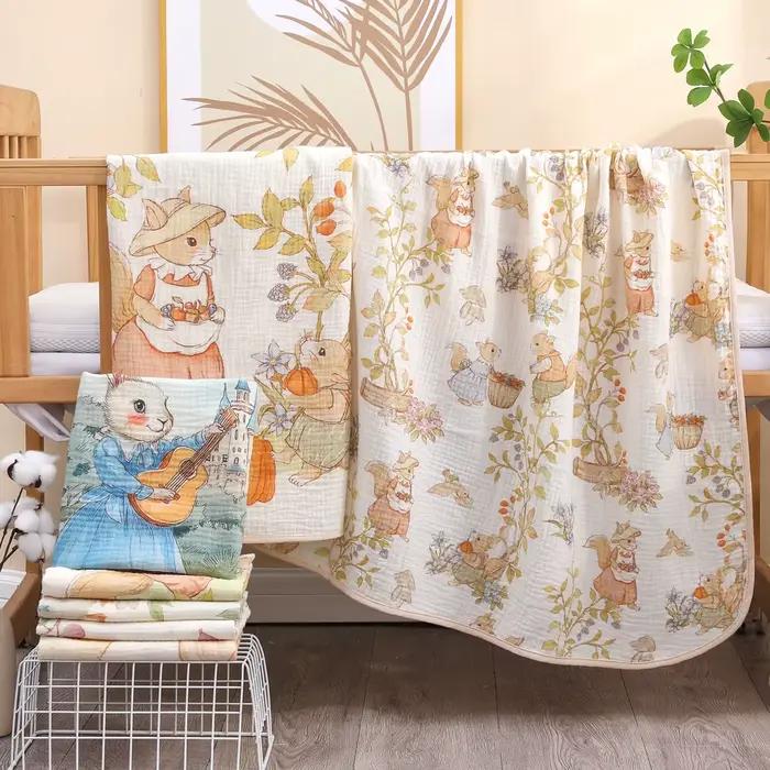 Serviette de bain pour nouveau-né, serviette de bain en gaze de coton pur, couverture douce pour enf