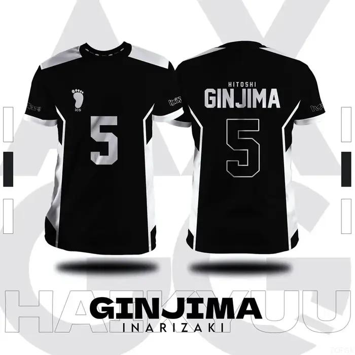 T-shirt d'été pour hommes, grande taille, imprimé en 3D, Haikyuu Inarizaki, motif de dessin animé Co