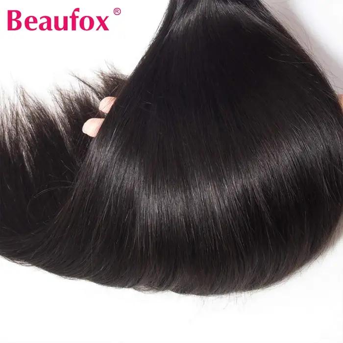 Beautorch-Tissage en lot indien naturel Remy lisse 32 pouces, extensions de cheveux humains, noir de