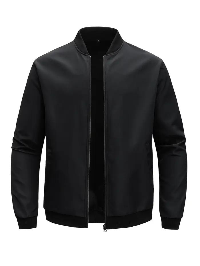 Veste courte ample à col de Baseball pour hommes, couleur unie, manteau fin décontracté d'affaires,