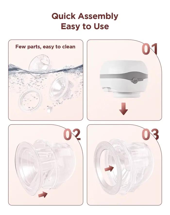 2 pièces tire-lait électrique mains libres sans BPA 12 niveaux et 3 Modes mise à niveau tire-lait po