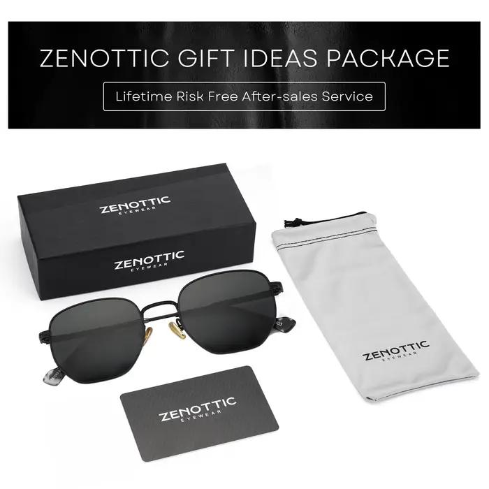 ZENOTTIC Lunettes de soleil polarisées à géométrie hexagonale tendance pour hommes et femmes, lunett