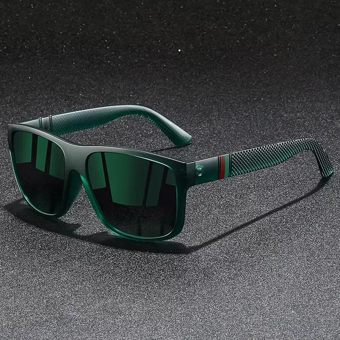 Mode Vintage motif de contrôle carré lunettes de soleil hommes femmes pêche conduite homme marque de