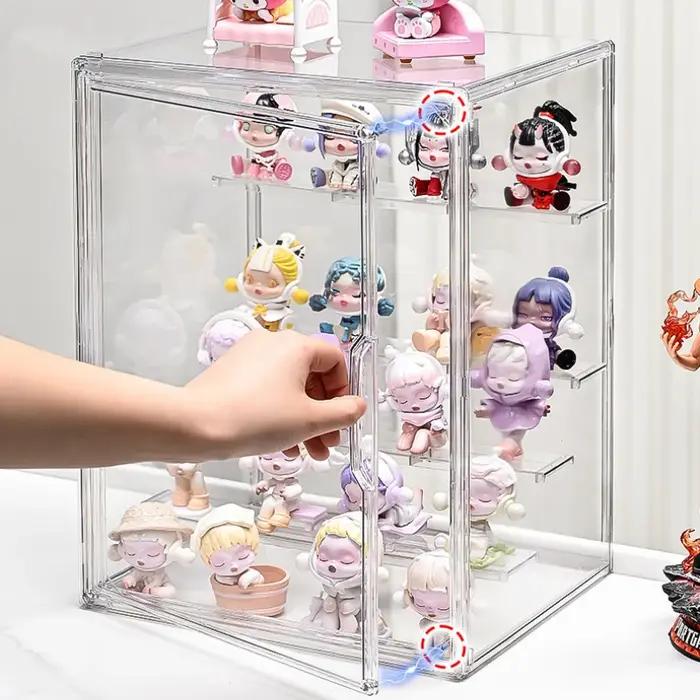 Présentoir en acrylique, boîte aveugle de haute clarté, organisateur pour objets de collection d'ani
