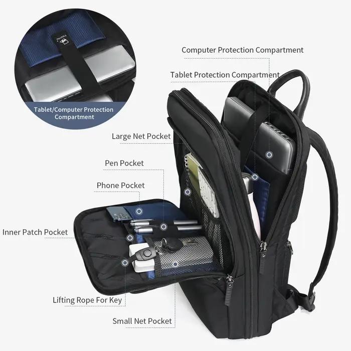 Tigernu sac à dos extensible hommes sacs minces pour hommes sac à dos de voyage étanche mâle 15.6 po