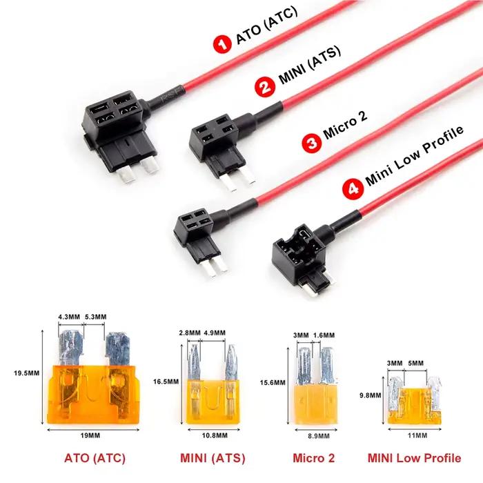 Kit de fil dur VIOFO TYPE-C HK4 avec 8 pièces, jeu complet de fusibles à Circuit pour A119MINI2/A229