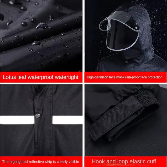 Combinaison imperméable et pantalon de pluie complet pour vélo électrique et moto, conception fendue